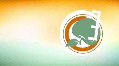 Sağlıklı Gıda Şirketi için Yeşil Eko İyi Reklamları Oluşturan Basit Elementlerin Atalet Hareketi Plush Minimalist Sahnesi Üzerine Meyve Grafikli