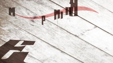 Kahvehane için kaliteli Latte İçecek Sanatının İlkbahar Efekti ile Animasyonu Yavaşlatmak Eski Ahşap yüzeyinde antika yazı tipi