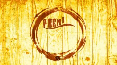 İlkbahar elementi, sabah kahvecisi için sipariş veriyor. Tahta desenli bardak lekesiyle tasarlanmış sıcak içecekler sunuyor.