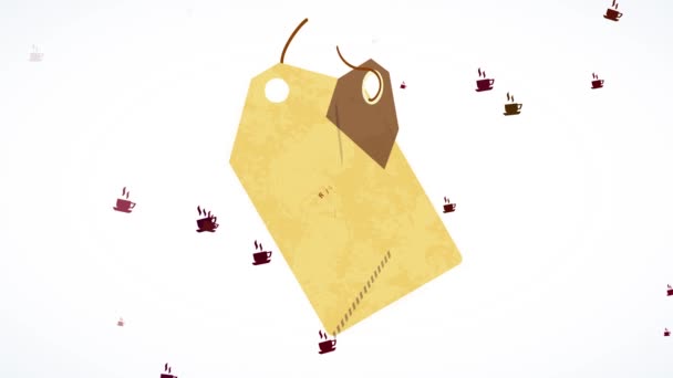 Gerçek Süslü Kahve Setinin Atalet Sektirme Döndürme Animasyonu Karton Mühür — Stok video
