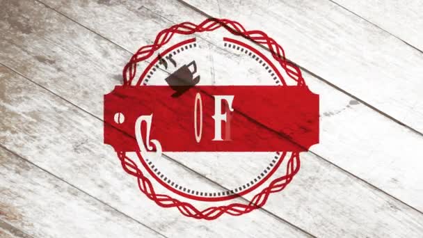 Élément printanier déplaçant un ordre pour composer l'emblème brodé chaud de tasse pour la marque de café d'Arabica avec le grand arôme et le corps sur la texture en bois 