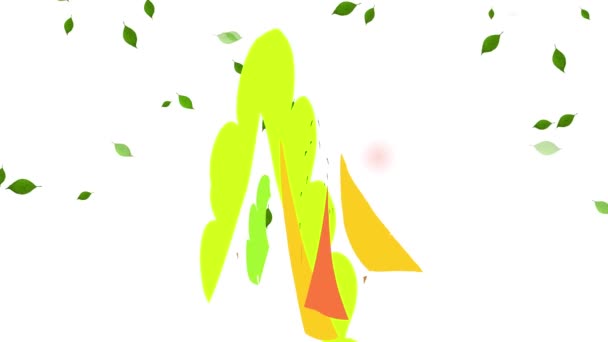 Инерциальный Прыжок Вращение Анимации Мальчика Большой Улыбкой Машет Камеру Держа — стоковое видео