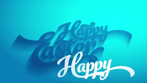 Slowing Animation Springeffect Cool Happy Easter Festival Invitation Blue Background — 비디오