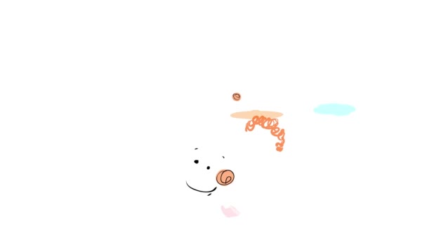 Smooth Speed Ramping Animation Des Kritzelns Von Zwei Kleinen Jungen — Stockvideo