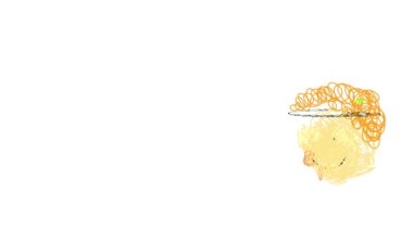 Dönen ve zıplayan elementler Sevgililer Günü 'nde genç bir çocukla bir kızın el çizimi kalpleriyle birbirlerine uzanarak okuldaki ilk aşklarını temsil etmelerini sağlar.