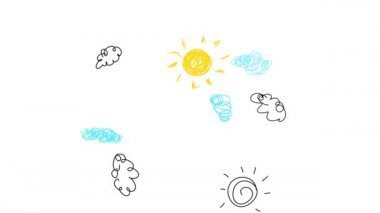 Kıvırcık saçlı, sarı elbiseli ve pembe elbiseli mutlu kız kardeşlerin bahar efektleriyle kayıyor. Güneşli bir gökyüzünün altında gülümseyen ve el sallayan çiçeklerle çayırda el ele tutuşuyorlar.