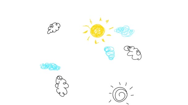 Scivolando Con Effetto Primavera Animazione Sorelline Felici Disegnate Mano Con — Video Stock