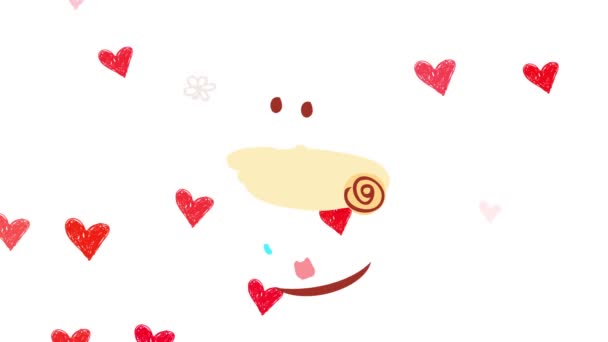 Tourner et échelle de la jeune mère exprimant l'amour pour le bébé nouveau-né en le tenant et en se retournant sur un plancher de fleurs avec des coeurs rouges mignons flottant sur le fond