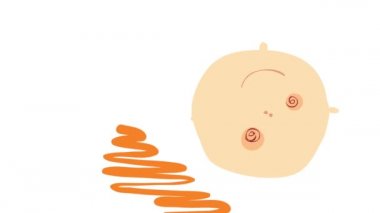 Doğum günü ya da sevgililer günü kartı çizimi için hız sınırlaması ya da beyaz tabakanın sağ tarafında izole edilmiş bir çiçek tutan gülen çocuğun sevgililer günü kartı.