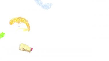 Anne ve Oğlu 'nu oluşturan basit elementlerin hareketsizliği geri dönüştürülmüş kağıt torbaları sebze gibi sağlıklı gıdalarla ve bulutlu gökyüzünün altında yürüyen meyvelerle çiftçi pazarından döndüklerini gösteriyor.