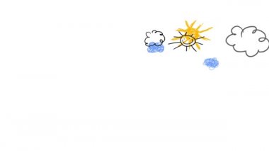 Atalet Zıplama ve Dönme Etkisi, iki çocuğun kollarını açıp gülümseyen ve bulutlar arasındaki mutlu bir güneşin altında dönüp duran arkadaşlarının canlandırması,