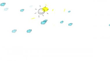 Mutlu kızın mutlu annesiyle el ele tutuşup, yeşil çimlerin ve mavi bulutların üzerinde durması günün tadını çıkarmaya çıktıklarını gösteriyor.