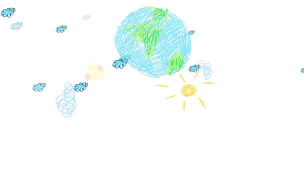 Lineaire Snelheid Verminderen Beweging Van Ecologisch Bewust Kinderen Lopen Aarde — Stockvideo