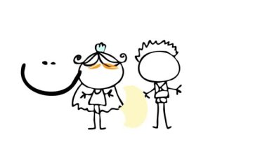 İlkbahar havası, partide dans eden sevimli evli çiftin kalp ve müzik tabelasıyla çevrelenmiş bir şekilde dans etmesi, onların büyülü bir deneyim yaşadıklarını gösteriyor.