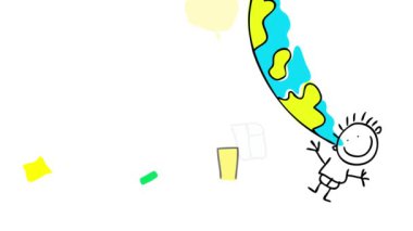 Animasyonu yavaşlatmak, Dünya 'nın yüzeyinde, güneşin altında küçük bir evin yanında duran kız ve erkeğin tek evleriyle ilgilenmelerini öneriyor.