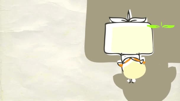 Skala Lätt Sakta Ner Med Vårens Effekt Animation Liten Flicka — Stockvideo