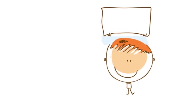 Spinning and Bouncing Elements crée un jeune homme vendant des bioproduits à l'extérieur de la rue tenant une affiche pour promouvoir sa nouvelle entreprise et attirer plus de clients potentiels à consommer et à faire bon profit