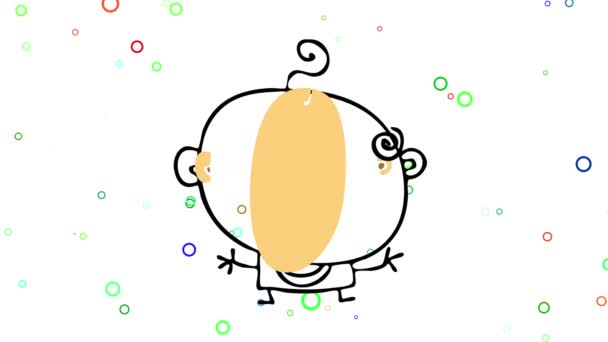 Rimbalzo Inerziale Rotazione Animazione Felice Abbronzatura Bambino Sorridente Mostrando Dente — Video Stock