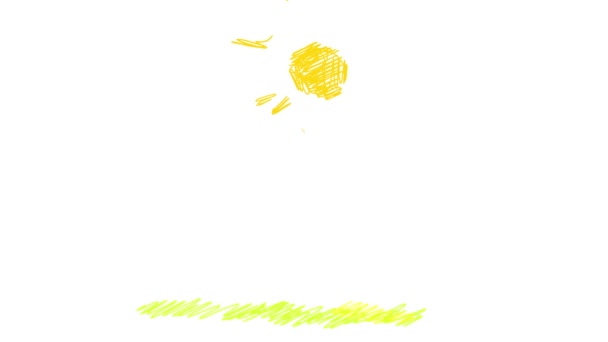 春天和太阳的缩放运动带着微笑的脸蛋心花怒放一对儿孩子在一朵美丽的风景间摇曳着花朵 暗示它是夏日季节 — 图库视频影像