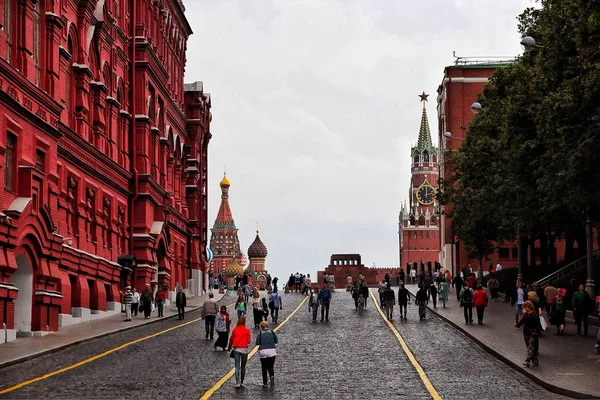 Lidé Ulicích Moskvy Červený Čtverec — Stock fotografie