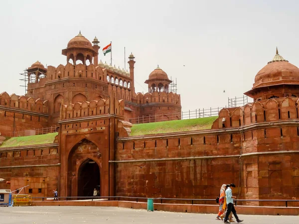Fuerte Rojo Fuerte Histórico Ciudad Delhi India Vista Del Fuerte — Foto de Stock
