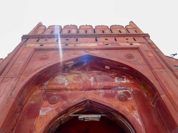 Czerwony Fort Jest Historycznym Fortem Mieście Delhi Indiach Wnętrze Widok — Zdjęcie stockowe