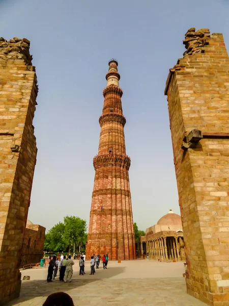 Qutb Minar Uno Los Monumentos Históricos Más Famosos India Complejo — Foto de Stock