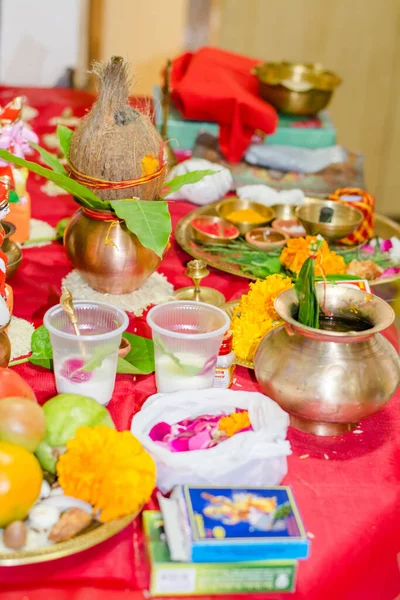 Glad Diwali Frukter Tallrik För Diwali Pooja Deep Awali Diwali — Stockfoto