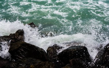 Hindistan 'ın Somenath Gujarat tapınağının deniz kıyısında.