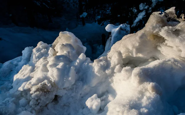 Naturalne Zimowe Tło Świeżą Konsystencją Śniegu Nathop Patnitop Jammu — Zdjęcie stockowe