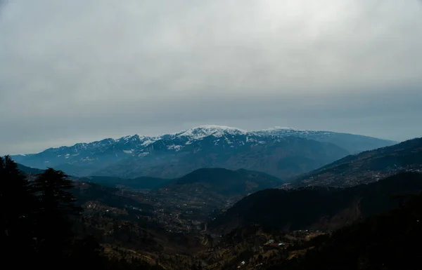 Bella Città Catena Montuosa Himalayana Vista Dalla Montagna Vaishnodevi Patnitop — Foto Stock