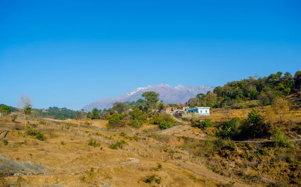 Hermosa Ciudad Cordillera Del Himalaya Vista Desde Montaña Vaishnodevi Patnitop — Foto de Stock