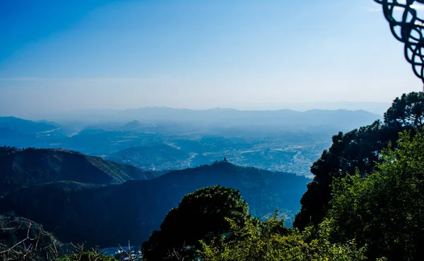 Hermosa Ciudad Cordillera Del Himalaya Vista Desde Montaña Vaishnodevi Patnitop — Foto de Stock