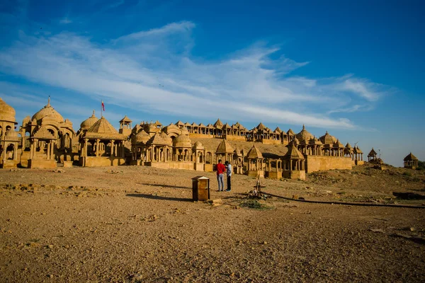 Widok Zachód Słońca Bara Bagh Jaisalmer Rajasthan Indie — Zdjęcie stockowe