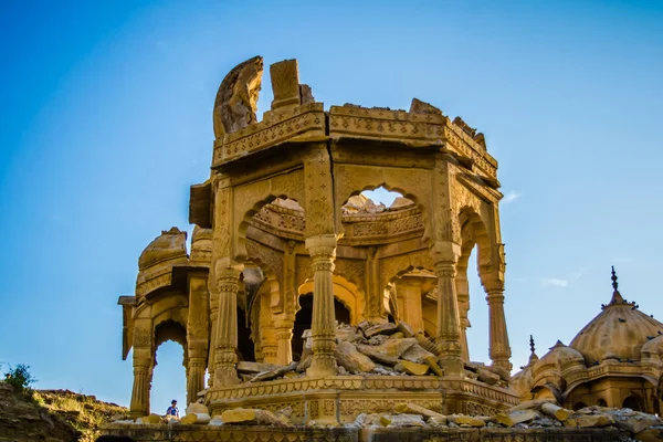 Sonnenuntergang Bei Bara Bagh Jaisalmer Rajasthan Indien — Stockfoto