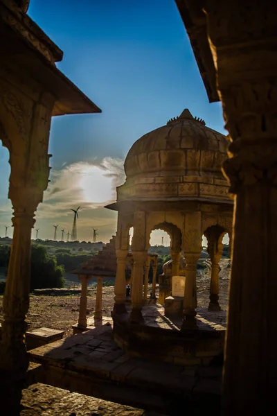 Vista Pôr Sol Bara Bagh Jaisalmer Rajasthan Índia — Fotografia de Stock