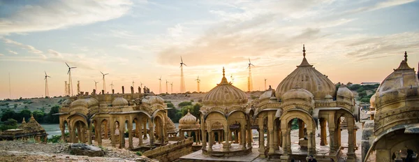 Widok Zachód Słońca Bara Bagh Jaisalmer Rajasthan Indie — Zdjęcie stockowe