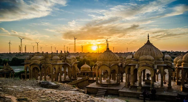 Vista Pôr Sol Bara Bagh Jaisalmer Rajasthan Índia — Fotografia de Stock