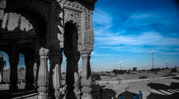 Vista Sul Tramonto Bara Bagh Jaisalmer Rajasthan India — Foto Stock