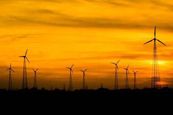 Windmills Jaisalmer Desert Area View Bara Bagh Jaisalmer Rajasthan India — Stock Photo, Image