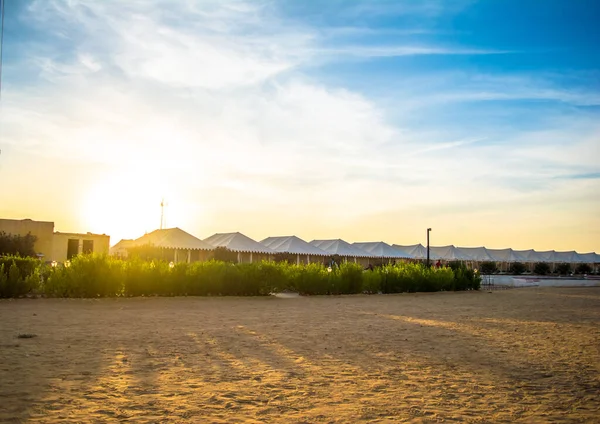 Sivatagi Kemping Sam Sand Dunes Ban Jaisalmer Rajasthan Külvárosában — Stock Fotó