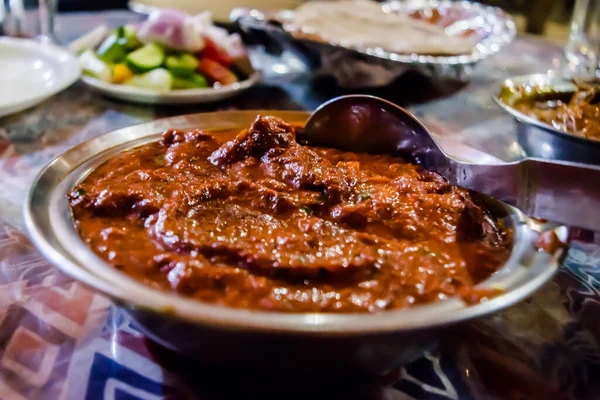 Laal Maas Famoso Piatto Rajasthani Pollo Laale Carne Montone Laale — Foto Stock