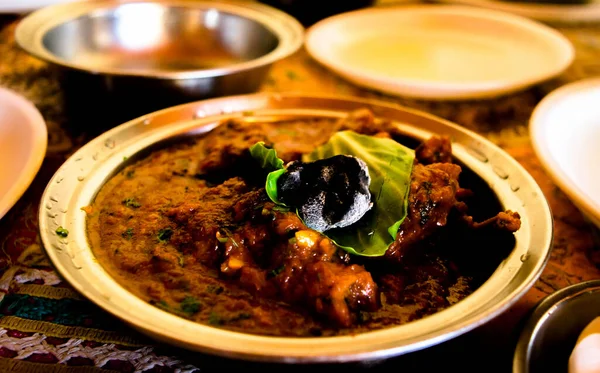 Laal Maas 著名的Rajasthani Dish Laal Chicken和Laal羊肉 — 图库照片