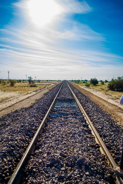 Indian Railways Track Con Bel Cielo — Foto Stock