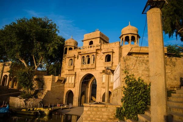 Gadsisar Sagar Lake Jaisalmer Rajasthan Nascer Sol Gadsisar Sagar Lake — Fotografia de Stock