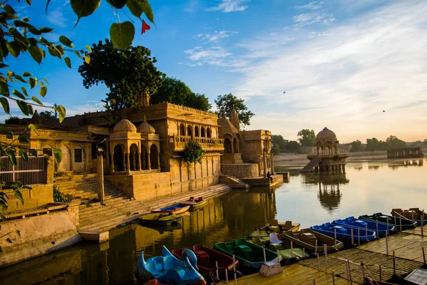 Gadsisar Sagar Lake Jaisalmer Rajasthan Nascer Sol Gadsisar Sagar Lake — Fotografia de Stock