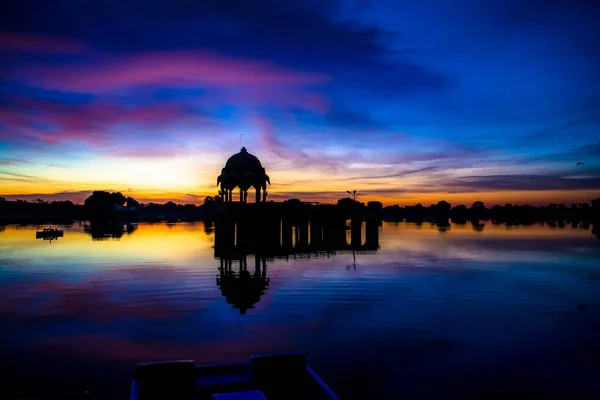 Gadsisar Sagar See Jaisalmer Rajasthan Sonnenaufgang Gadsisar Sagar See — Stockfoto