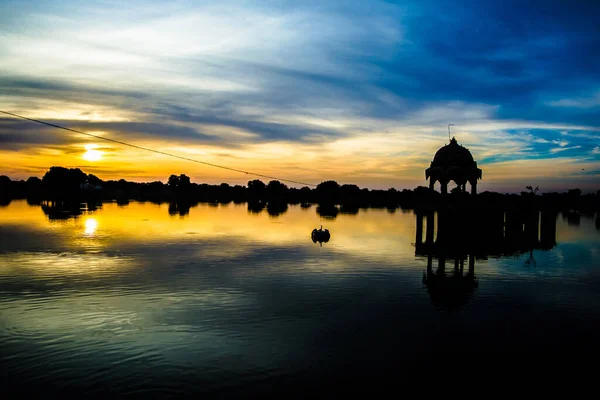 Gadsisar Sagar Lake Jaisalmer Rajasthan Sunrise Gadsisar Sagar Lake — Stock Photo, Image