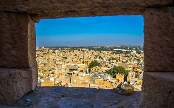 Jaisalmer Stad Uitzicht Vanaf Jaisalmer Fort Gelegen Stad Jaisalmer Indiase — Stockfoto