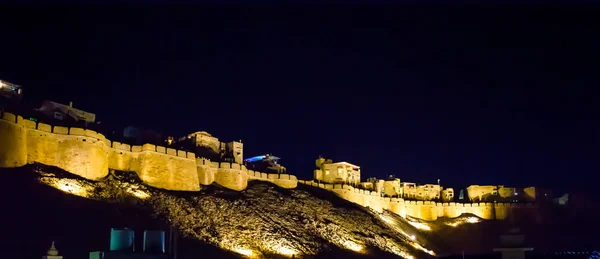 Noční Pohled Jaisalmer Fort Nachází Městě Jaisalmer Indickém Státě Rajasthan — Stock fotografie